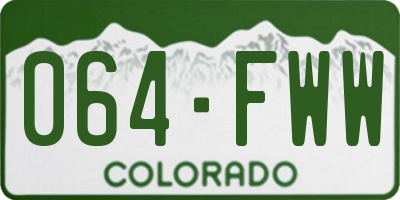 CO license plate 064FWW