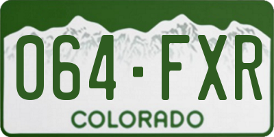CO license plate 064FXR