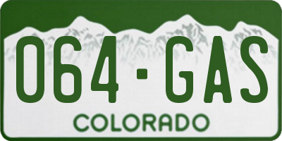 CO license plate 064GAS