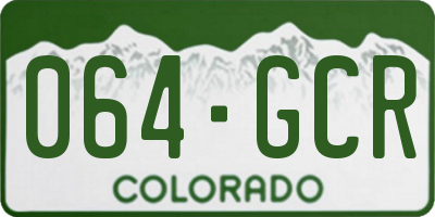 CO license plate 064GCR