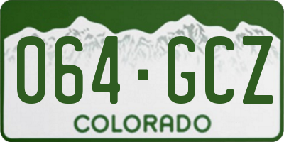 CO license plate 064GCZ