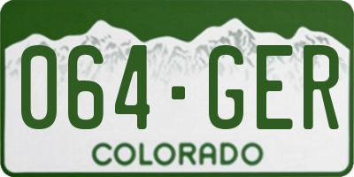 CO license plate 064GER