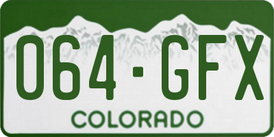 CO license plate 064GFX