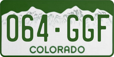 CO license plate 064GGF