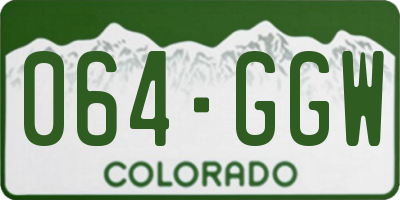 CO license plate 064GGW