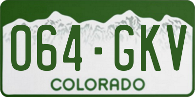 CO license plate 064GKV