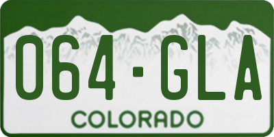 CO license plate 064GLA
