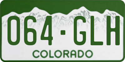 CO license plate 064GLH
