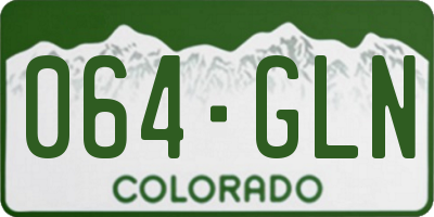 CO license plate 064GLN
