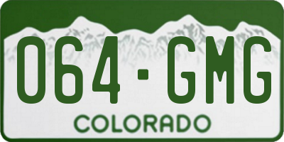 CO license plate 064GMG