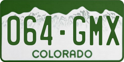 CO license plate 064GMX