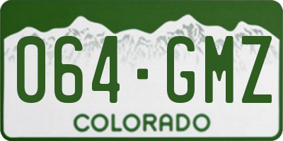 CO license plate 064GMZ