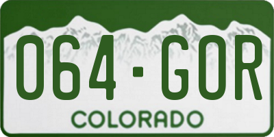 CO license plate 064GOR
