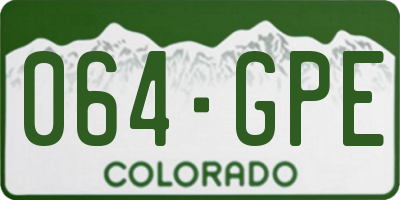 CO license plate 064GPE