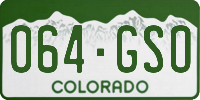 CO license plate 064GSO