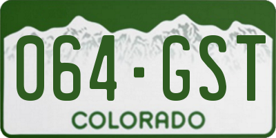 CO license plate 064GST