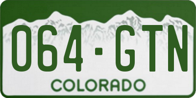 CO license plate 064GTN
