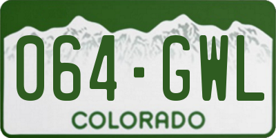 CO license plate 064GWL