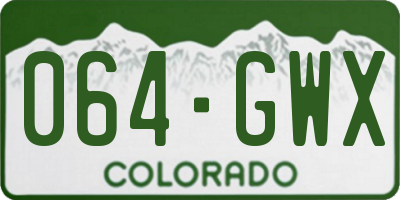 CO license plate 064GWX