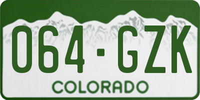 CO license plate 064GZK
