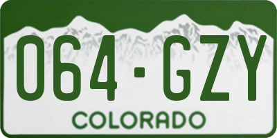 CO license plate 064GZY