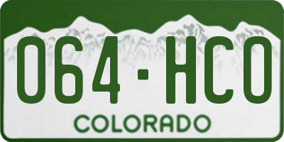 CO license plate 064HCO