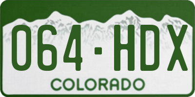 CO license plate 064HDX