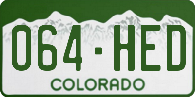 CO license plate 064HED