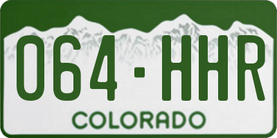 CO license plate 064HHR