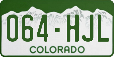 CO license plate 064HJL