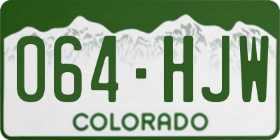 CO license plate 064HJW