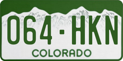 CO license plate 064HKN