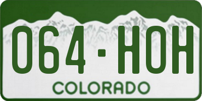 CO license plate 064HOH