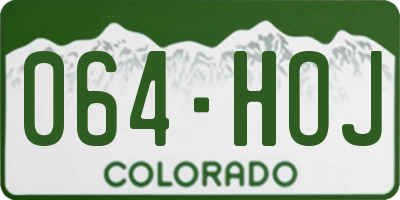 CO license plate 064HOJ