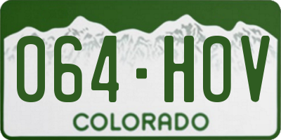CO license plate 064HOV