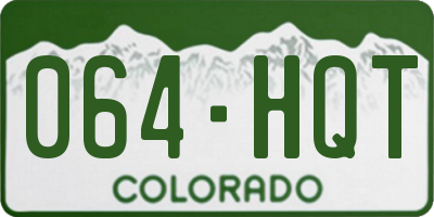 CO license plate 064HQT