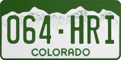 CO license plate 064HRI