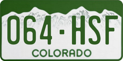 CO license plate 064HSF