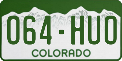 CO license plate 064HUO
