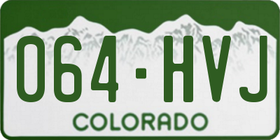 CO license plate 064HVJ