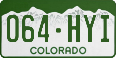 CO license plate 064HYI