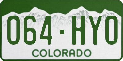 CO license plate 064HYO