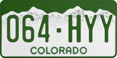 CO license plate 064HYY