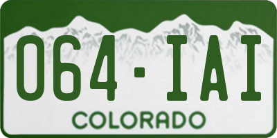 CO license plate 064IAI