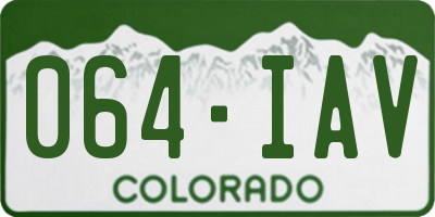 CO license plate 064IAV