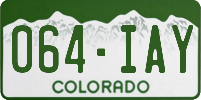 CO license plate 064IAY