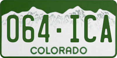 CO license plate 064ICA
