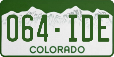 CO license plate 064IDE