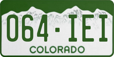 CO license plate 064IEI