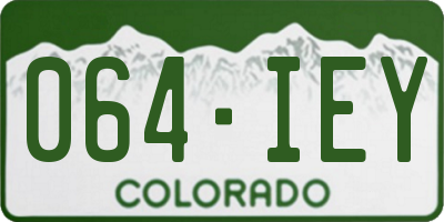 CO license plate 064IEY